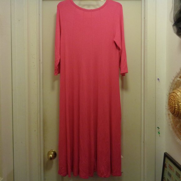 BARBIECORE HOT TOUCH HOT PINK JERSEY MIDI DRESS M - Picture 9 of 9